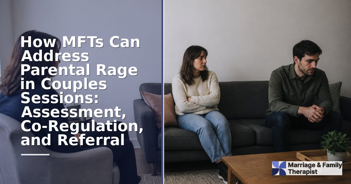 Parental Rage in Couples Therapy: MFT Clinical Guide
