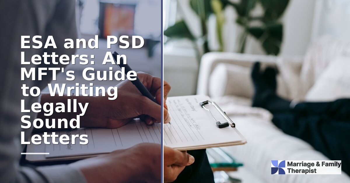 ESA & PSD Letters for Therapists: An MFT Guide
